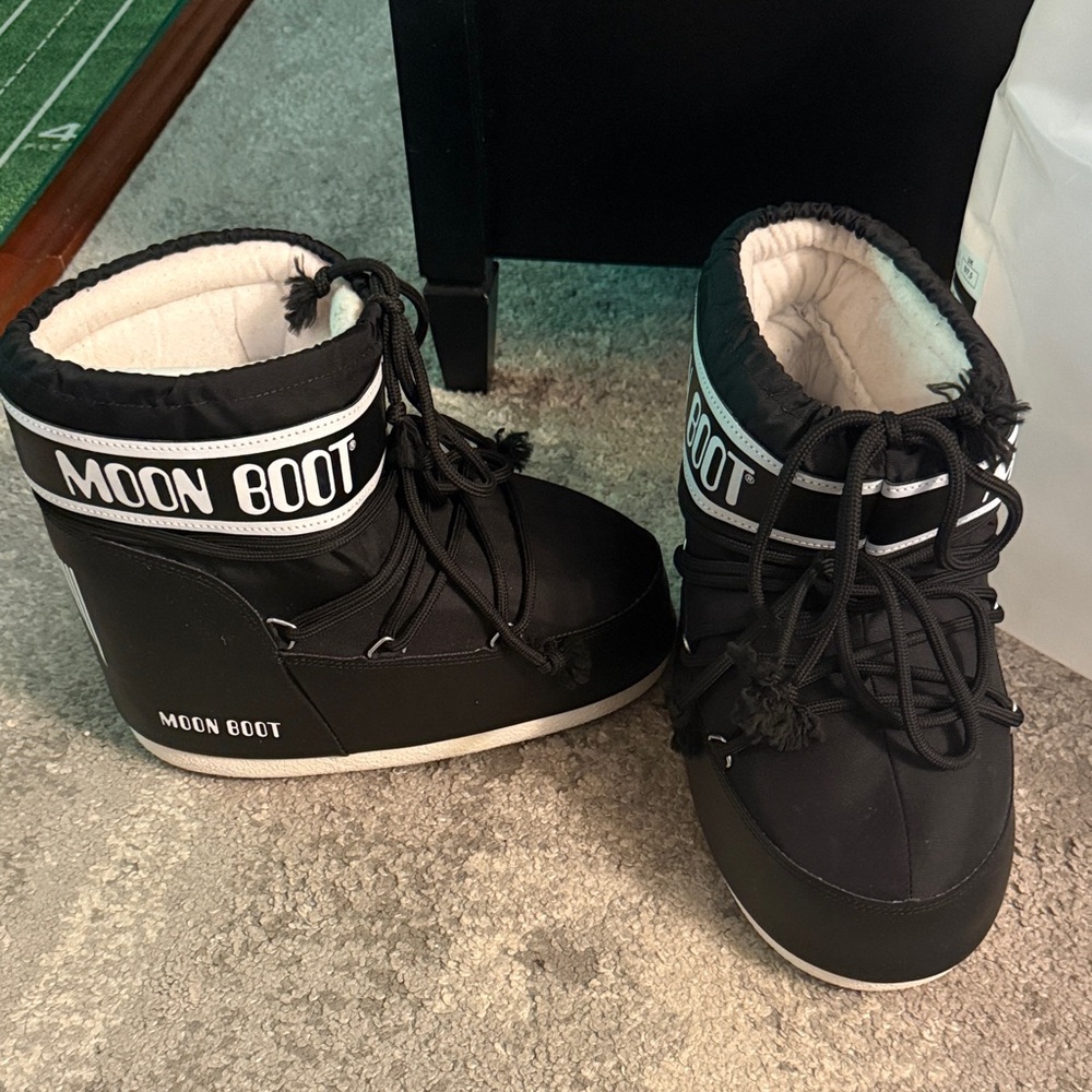Moon Boot Black and White Snow Boots